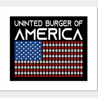 America Burger Usa Us Flag States Nation Posters and Art